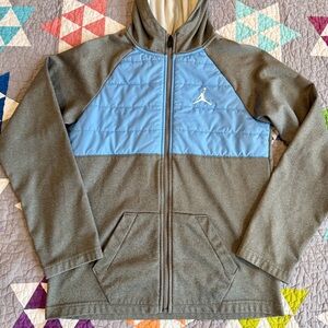 Air Jordan Carolina Blue and Gray Zip Hoodie